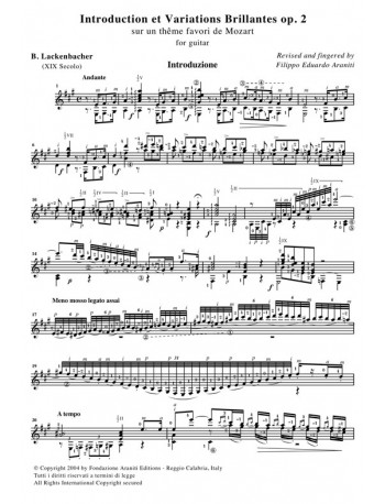 Introduction et Variations Brillantes op. 2 for guitar