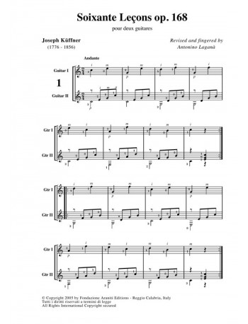 Soixante Leçons op. 168 pour deux guitares