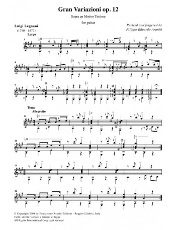 Gran Variazioni op. 12 for guitar