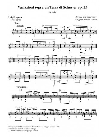 Variazioni sopra un Tema di Schuster op. 25 for guitar