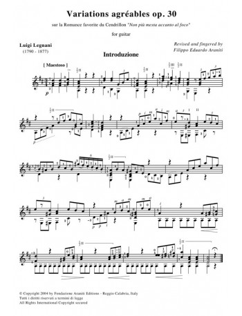 Variations agréables op. 30 for guitar