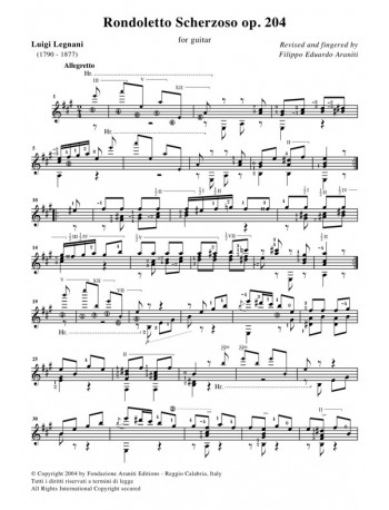 Rondoletto Scherzoso op. 204 forguitar