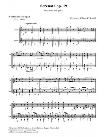Serenata op. 19 - Score