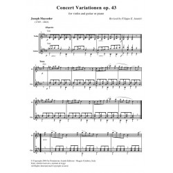 Concert Variationen op. 43 for violin and guitar - Score