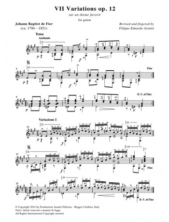 VII Variations op. 12 sur un theme favorit