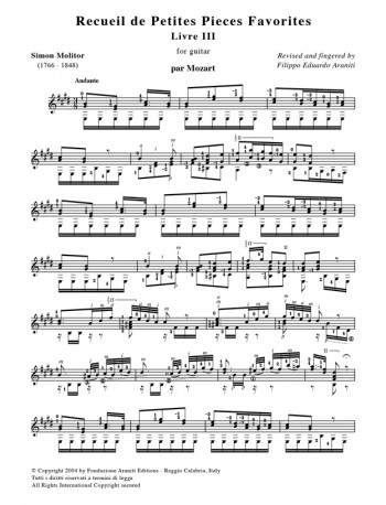 Recueil de Petites Pieces Favorites Livre III - Mozart - Andante