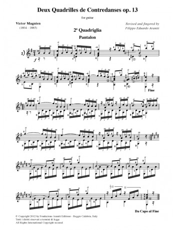 Due Quadriglie di Contradanze op. 13 - 2 for guitar