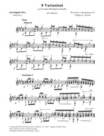 8 Variazioni su un tema dell'opera Camilla
