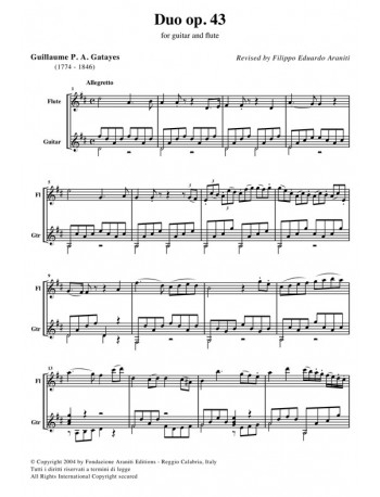 Duo op. 43 for guitar and flute - score
